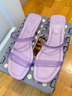 a new day Lavender Strappy Slide Sandals for Women
